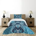 thumbnail image 4 of Ambesonne Persian Quilted Bedspread Set 2 Pcs, Eastern Moroccan Design, Twin Size, Indigo Sky Blue, 4 of 5