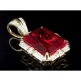thumbnail image 2 of Men's 10K Yellow Gold Royal Created Ruby Gemstone Center Diamond Pendant 0.50ct., 2 of 7