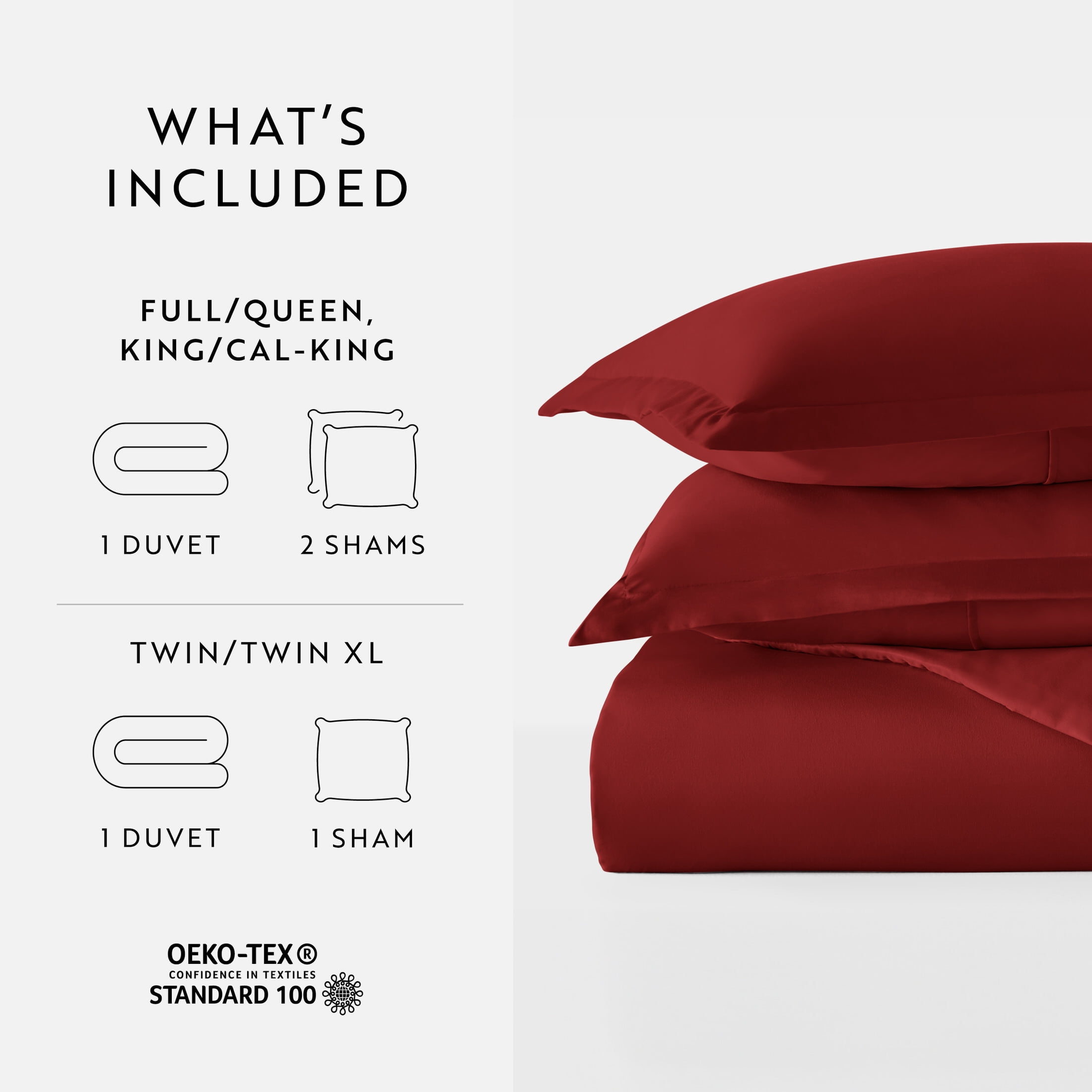 Noble Linens 2-Piece Burgundy Duvet Cover Set, Twin/Twin XL