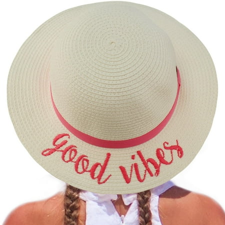 - C.C Girls Kids Wording Sayings Summer Beach Pool Floppy Dress Sun Adjustable Hat
