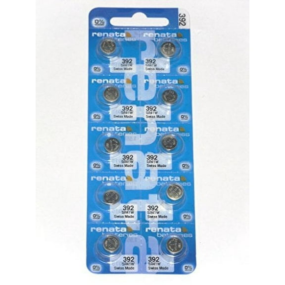 New Renata 10 Pcs/ 1 Card Silver Oxide Battery SR41SW, 392