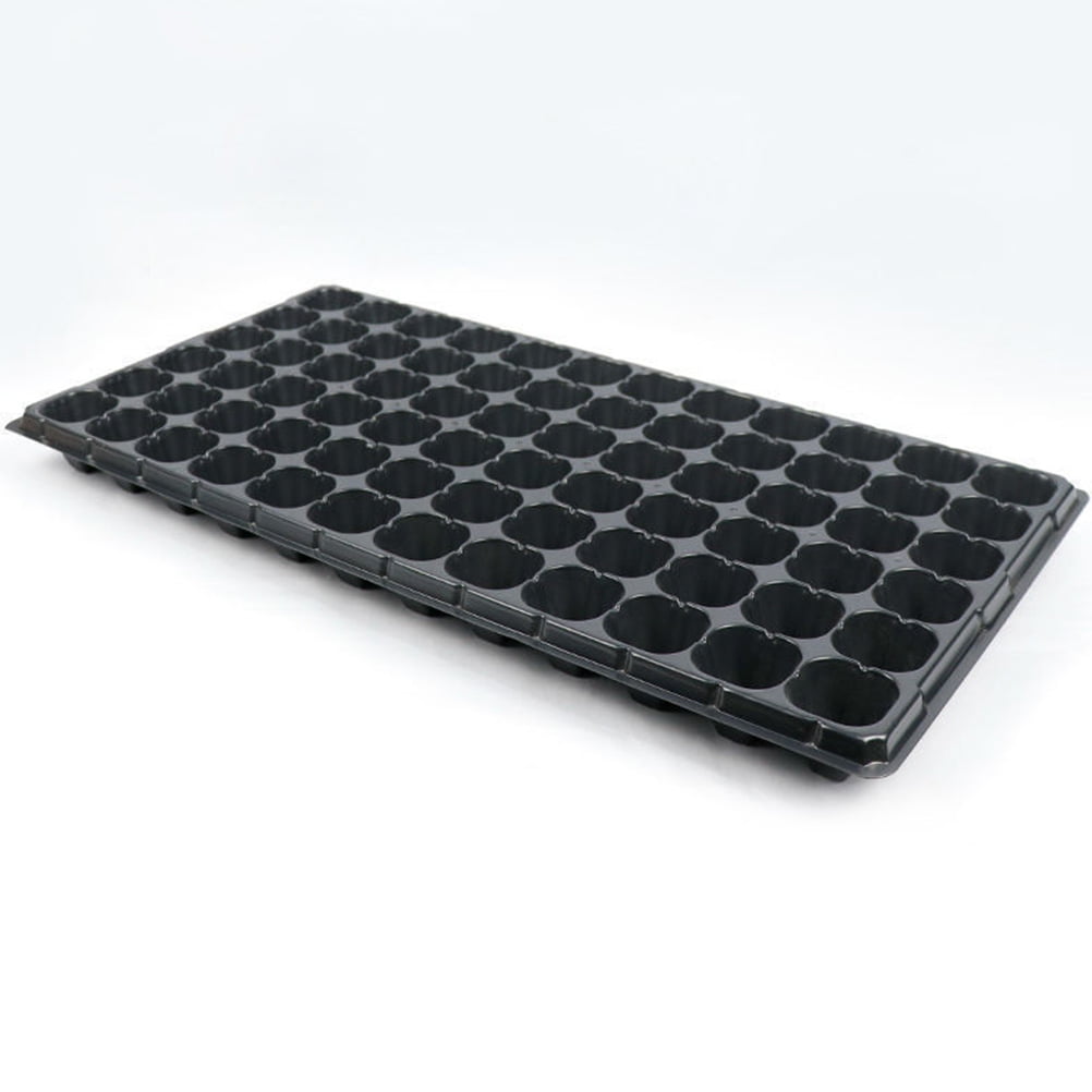 PENIKOKO 15-Piece Black PVC Starter Planting Tray with 72 Cells and Drainage Holes for Seed Germination and Propagation
