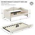 thumbnail image 5 of Ouyessir Modern Upholstered Tufted Daybed with Drawers White-Trundle - Twin, 5 of 5