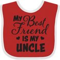 thumbnail image 3 of Inktastic My Best Friend is My Uncle with Hearts Boys or Girls Baby Bib, 3 of 4