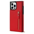 thumbnail image 4 of K-Lion Wallet Case for iPhone 14 Pro Max with Shoulder Strap Crossbody Back Card Slots Holder Kickstand Cover, PU Leather Magnetic Zipper Shockproof Protective Phone Case for iPhone 14 Pro Max,Red, 4 of 21