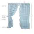 thumbnail image 2 of VHC Brands Annie Blue Buffalo Check Farmhouse Ruffled Short Panel Curtain Set 63x36, 2 of 7