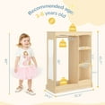 thumbnail image 5 of Curipeer Kids Dress up Storage with Flower Mirror, Kids Wardrobe Armoire for Bedroom,Natural Wood Without feet, 5 of 8