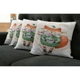 thumbnail image 5 of Ambesonne Animal Throw Pillow Cover 4 Pack, Lİttle Fox and Bird, 16", Orange Green, 5 of 5