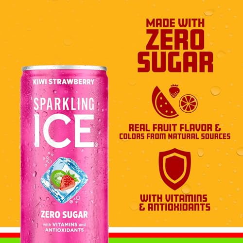 Sparkling Ice Vareity Pack ( Kiwi Strawberry, Fruit Punch , Classic Lemonade Sparkling Water, with Antioxidants and Vitamins, Zero Sugar, 7.5 fl oz Mini Cans (Pack Of 6)