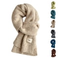 thumbnail image 2 of QASIEATN Women's Daily Clothing Essentials Wool Scarf Women's Knitted Wool Scarf All Solid Color Warm Scarf Winter Must Have Accessories, 2 of 3
