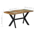 thumbnail image 4 of vidaXL Table à Manger 140x70x75 cm Bois Récupéré Massif, 4 of 5