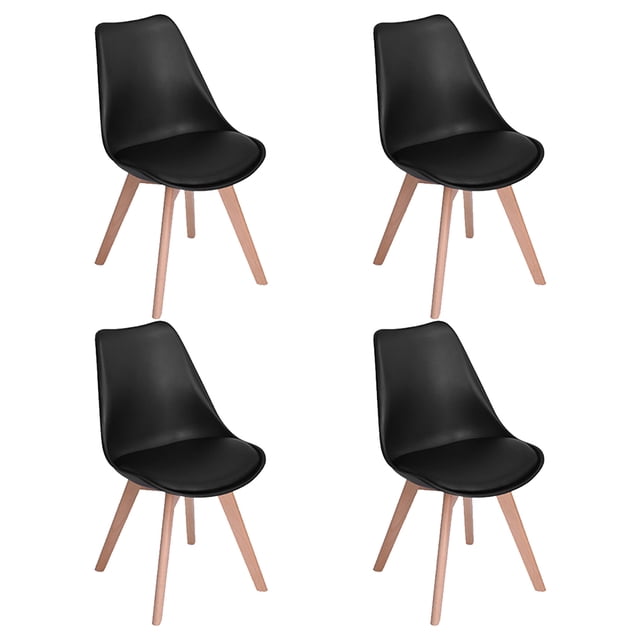 Set 4 Sillas Frankfurt Negra Diseños OIKO Para Bar, Cafetería, Restaurante, Oficina