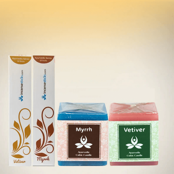 Ayurvedic Zen Combo - Aromatherapy Incense & Candles,
