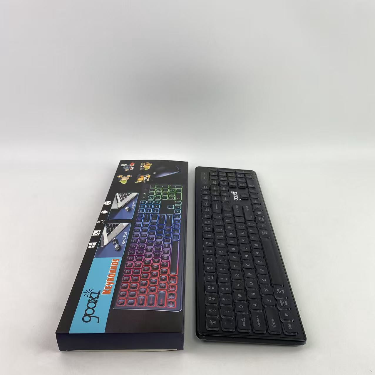 gooxi Computer peripheral devices, wireless keyboard, rechargeable and illuminated letters, full-size