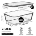 thumbnail image 5 of stusgo Large 63 Oz Glass Food Storage Containers with Lids, 4 Pcs Set(2 Baking Containers + 2 Locking Lids)BPA Free, Leak Proof, Microwave/Oven Safe – For Vegetables, Fruits, 5 of 7