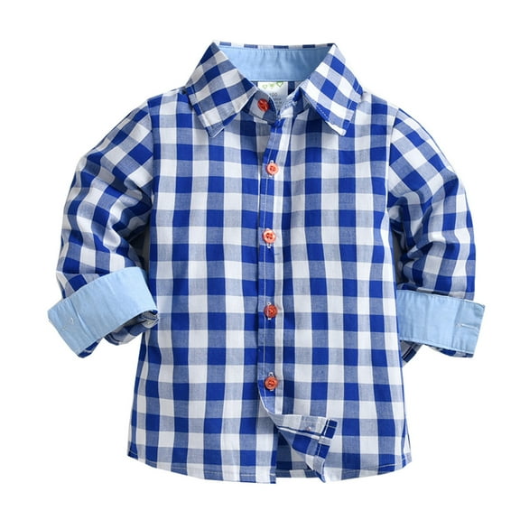 Coerni Boys Toddler Long Sleeve Plaid Flannel Button Up Shirt Spring Jacket Top Outfit Casual Clothes Kids Outwear