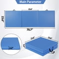 thumbnail image 3 of 6' x 2' Tri-Fold Portable Folding Exercise Gym Mat Extra Thick Foam Gymnastics Mat Aerobics Yoga Martial Arts Stretching Core Workouts With Carrying Handle,Blue, 3 of 14