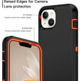 thumbnail image 5 of iPhone 16e / iPhone 15 / iPhone 14 / iPhone 13 Case Shockproof Dust/Drop Proof 3 in 1 Full Body Rugged Heavy Duty Durable Cover for Apple 6.1" Black Orange, 5 of 8