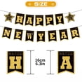 thumbnail image 4 of New Year Hanging Swirls Decorations & Happy New Year Banner 2025, Black Gold Hanging Decor Happy New Year Banner for Ceiling Wall, 4 of 5