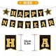 thumbnail image 1 of Feliz año nuevo con espirales colgantes en negro y dorado para fiestas de Nochevieja 2025 Decoraciones de feliz año nuevo Colgantes de año nuevo, 1 of 5
