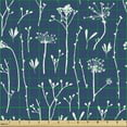 thumbnail image 2 of Ambesonne Botanical Fabric by the Yard Upholstery, Flower Branches Herbs, 5 Yards, Night Blue White, 2 of 5