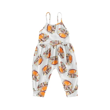 

Toddler Baby Boys Girls Halloween Thanksgiving Romper Square-Neck Sleeveless Jumpsuit One-Piece Clothes