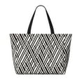 thumbnail image 2 of Honeii Black White Stripes for Tote Bag with Adjustable Strap,Beach Bag, Waterproof Sandproof Beach Tote Bag, Large Capacity Foldable Beach Bags, 2 of 7