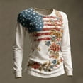 thumbnail image 2 of MEICHEN Women's Casual Long Sleeved Sweatshirt Celebrates 250th Anniversary Shirts American Flag Print Patriotic Pullover Top, 2 of 3