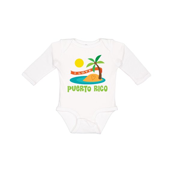 Inktastic I Love Puerto Rico Boys or Girls Long Sleeve Baby Bodysuit