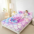 thumbnail image 4 of Manfei Child Teens Kawaii Mermaid Princess Twin Sheet Sets 3pcs,Cartoon Animal Twin Fitted Sheet Microfiber,Dreamy Gradient Breathable Flat Sheet,Microfiber Bedroom Decor, 4 of 7