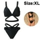 thumbnail image 2 of Conjunto de bikini de dos piezas con cuello alto para mujer, traje de baño con recortes y vendaje cruzado, traje de baño con parte inferior, 2 of 5