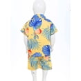 thumbnail image 3 of Haitryli Toddler Baby Boys Hawaiian Outfits Printed Short Sleeve Shirts with Shorts Set Yellow 100/L, 3 of 7