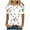 White, variant on Giftesty Women's Short Sleeve Retro Round Neck Printed Loose Tops Blouse Three Quarter Sleeve