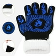 thumbnail image 5 of Unique Bargains Oven Mitts Heat-Resistant Cooking Gloves Blue Fire 12.6x5inch, 5 of 6
