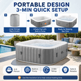 thumbnail image 4 of 73''Inflatable Hot Tub, Outdoor Hot Tub for 6 Person Indoor Home Spa with Hidden Machine, 130 Massage Jets, Lockable Cover, Storage Bag, 4 Filters, 2 Cup Holders, Max 104℉, 910L Capacity, 4 of 9