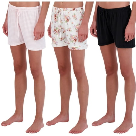 

3 Pack: Women’s Ultra-Soft Comfy Stretch Pajama Lounge Shorts Elegant Sleepwear