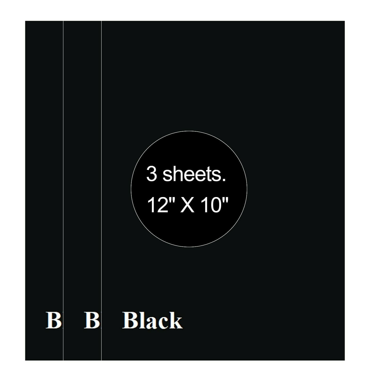 3 Sheets Black 12" x 10" HTV Iron On Heat Transfer Vinyl Paper for T