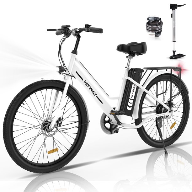COLORWAY 26" Electric Bicycles for Woman, 36V 8.4AH Removable Battery