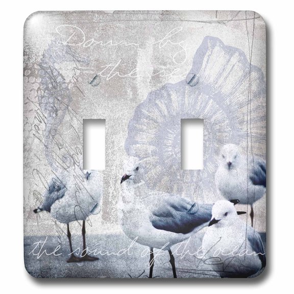3dRose, Painting with sea gulls and handwritten elements , double toggle switch