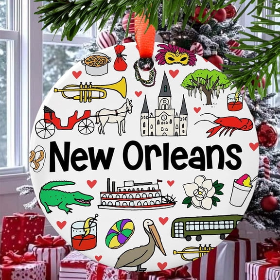 New Orleans Christmas Ornament, Ceramic/Acrylic Ornament, Mother’s Day Keepsake, Valentine’s Day Decor, Festival Gift Ornament, Collectible 2025