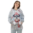 thumbnail image 4 of Playful Schnauzer Welcomes Winter Snowy Day with Cardinal Bird All Over Print 3D Hoodie Unisex Merch Hoodies Miniature Schnauzer Dog Lover - 2017, 4 of 6