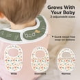 thumbnail image 4 of Pack de 8 baberos orgánicos para bebés KeaBabies, algodón suave, 0-24 m, 4 of 9