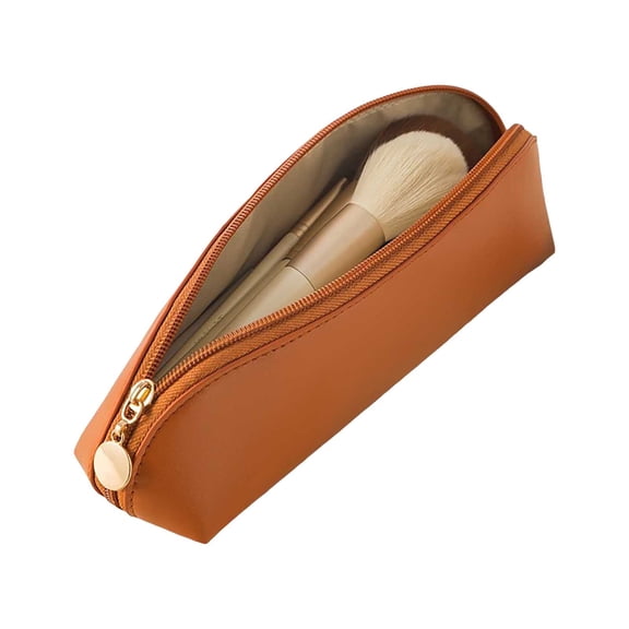 Accordion Pillow Makeup Bag PU Leather Travel Cosmetic Organizer Large Capacity Toiletry Wash Pouch