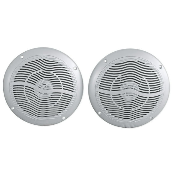 Pair Rockville RMC65S 6.5" 600 Watt Waterproof Marine Boat Speakers 2-Way Silver