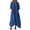 Blue, variant on V Neck Kaftan Maxi Dress, Women's Loose Fit Cotton Linen Sundress with Pockets, Casual Long Sleeve Oversized Boho Gown