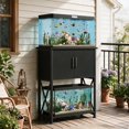 thumbnail image 6 of 5-10 Gallon Fish Tank Stand, Metal Double Aquarium Stand with Cabinet for Fish Tank Accessories Storage, Heavy Duty 20.5" L* 11.02" W Tabletop, 500LBS Capacity Black, 6 of 8