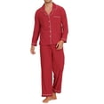 thumbnail image 2 of INSPIRE CHIC Christmas Matching Button Down Long Sleeve Top with Pants Family Pajama Sets S Red ["Women"], 2 of 5