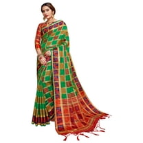 Sarees for Women Banarasi Patola Art Silk Woven Saree l Indian Ethnic Wedding Gift Sari with Unstitched Blouse