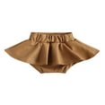 thumbnail image 3 of Infant Baby Girls Shorts Skirts Outfits 3 Colors Solid PU Leather Ruffles High Waist Mini Skirts Silver 2-3 Years, 3 of 6