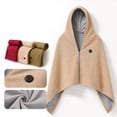 thumbnail image 4 of Heated Shawl Wrap for Women and Men with Hoodie and Zipper, USB Powered Electric Blanket 3 Heating Levels, Wearable Hooded Heated Blanket for Camping Office Car - Beige, 4 of 7